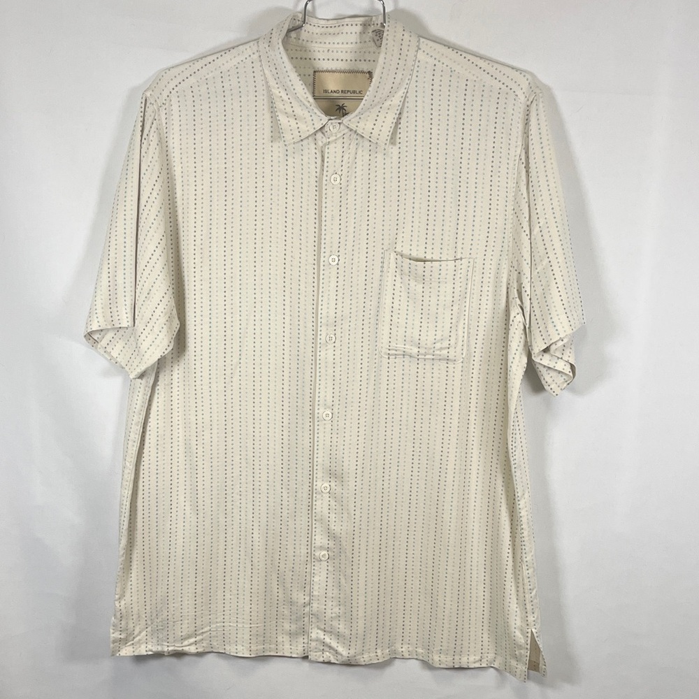 Island Republic Casual Button Up Shirt Men's XXL Short Sleeve Silk Blend Resort